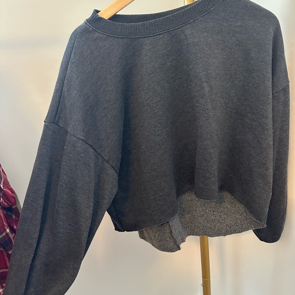 Dark Gray Cropped Sweatshirt